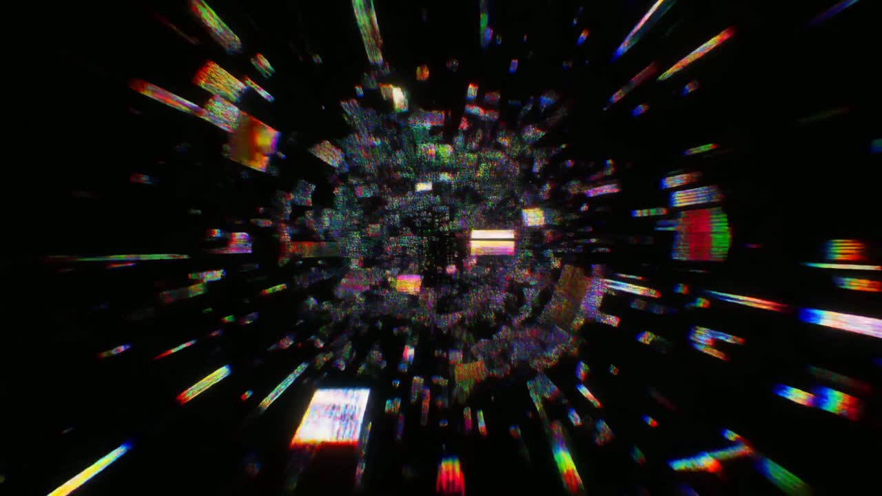 Futuristic Digital Glitch Data Explosion Background
