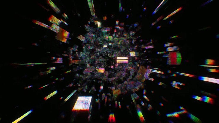 Futuristischer digitaler Glitch-Datenexplosions-Hintergrund