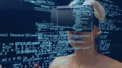 woman wearing virtual goggles