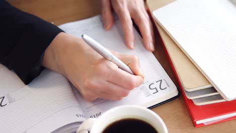 Businesswoman-writing-in-diary