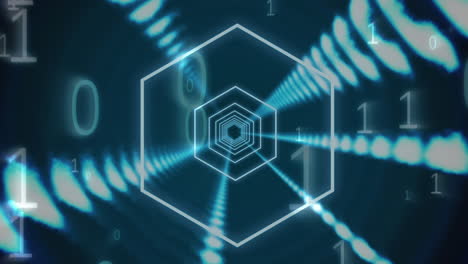 túnel digital con códigos binarios