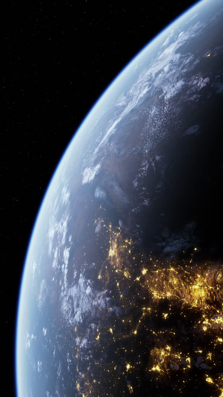 la tierra por la noche desde el espacio