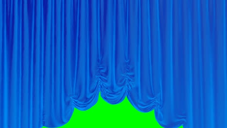 the austrian red blue curtain opens and closes. the end and the beginning on the theater stage.