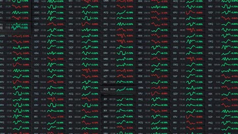 mercado de valores de la calle de la pared tickers ficticios bucle sin costuras animación de renderización 3d