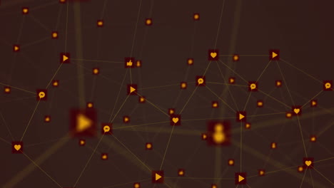 animación de la red de conexiones con iconos