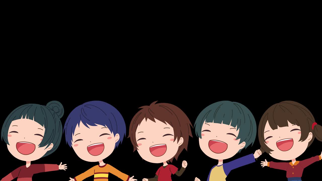 Loop material with moving children's illustrations