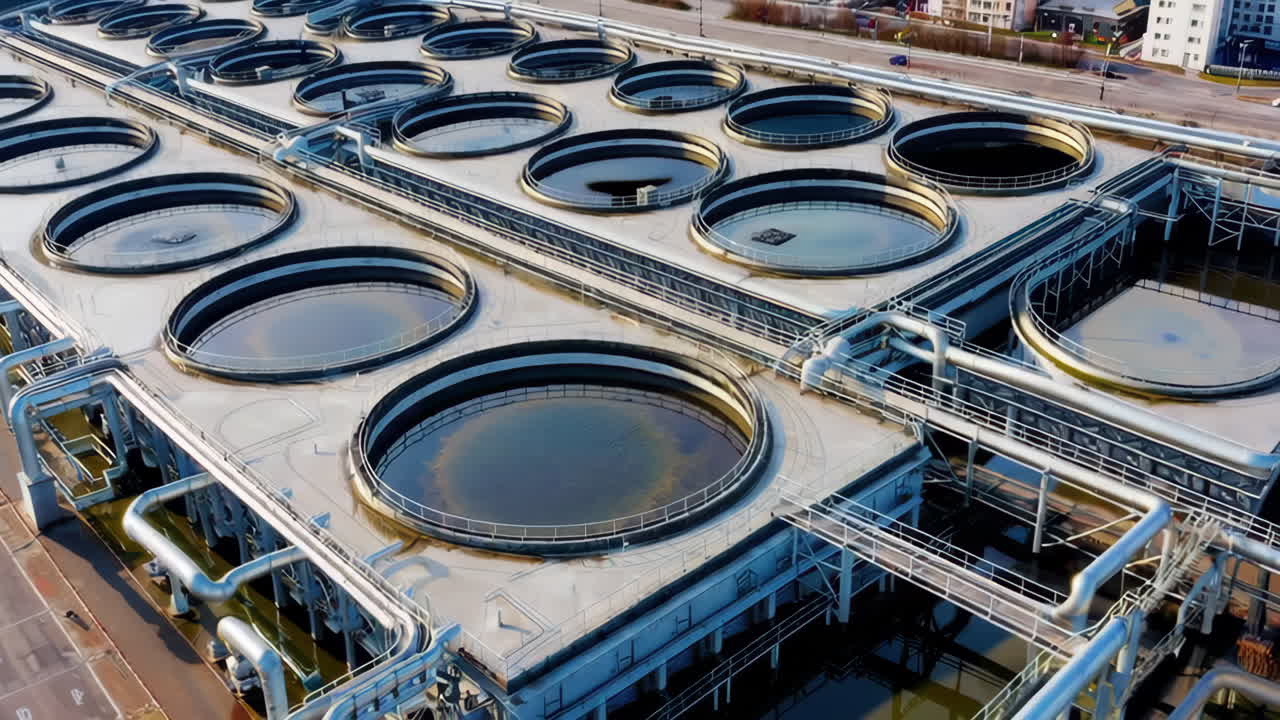 Water Treatment Plant with Circular Tanks