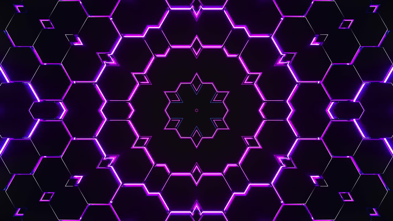 Hexagon Ripple Kaleidoscope Animation. Looped Animation