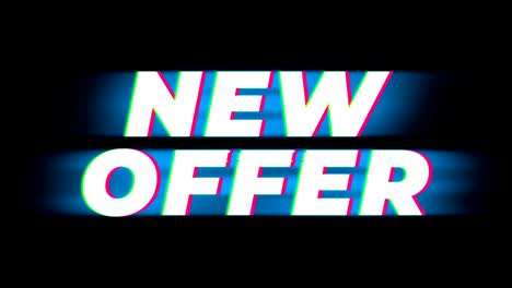 nuova offerta di testo vintage per la promozione dell'effetto glitch.