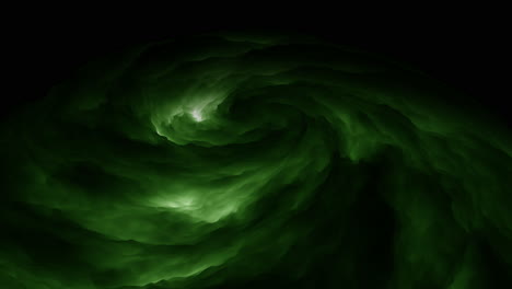 enigmatic green vortex whirling against a dark background