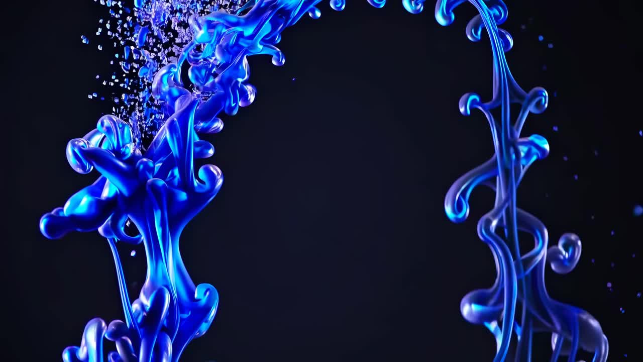 추상적인 파란 액체 소용돌이