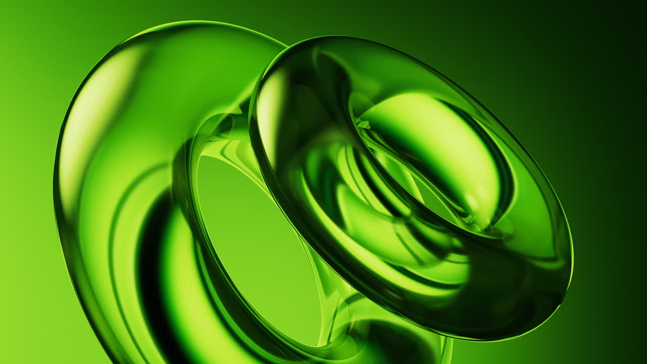 Abstract green gradient glass background, 3d rendering.