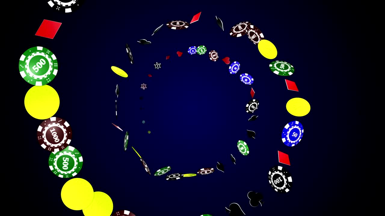 animación de fichas de póquer