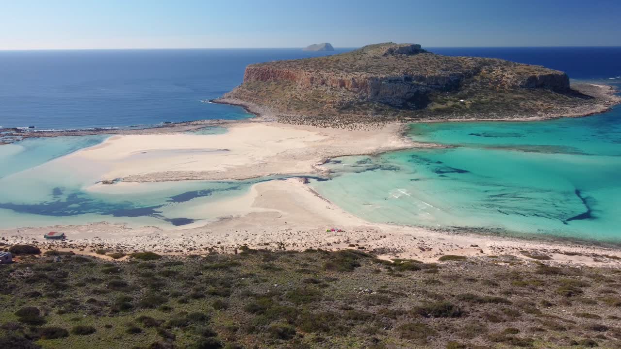 Woman observing balos empty Balos beach, Crete, Greece