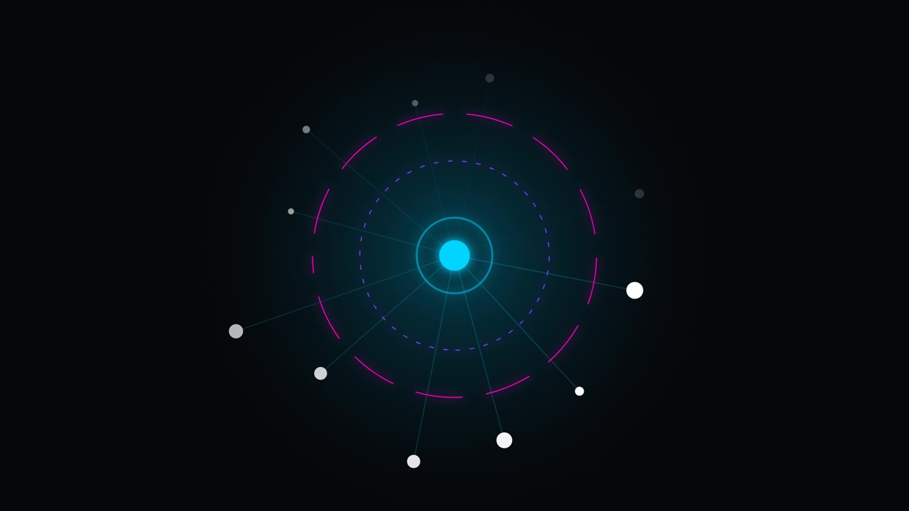 Abstract Digital Interface with Rotating Circular Nodes