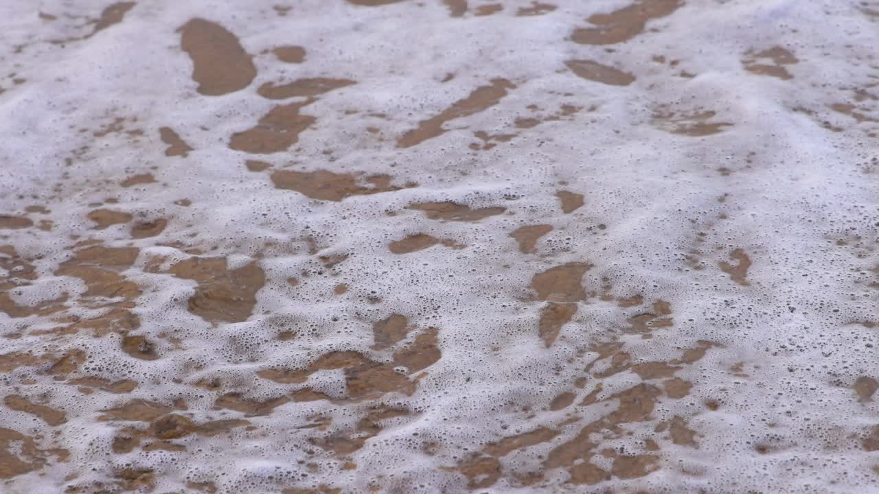 바다의 파도가 부드럽게 모래 해변을 고