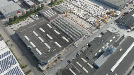 aerial of large concrete production facility