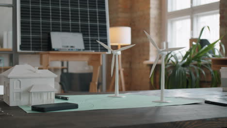 workplace in office of renewable energy company