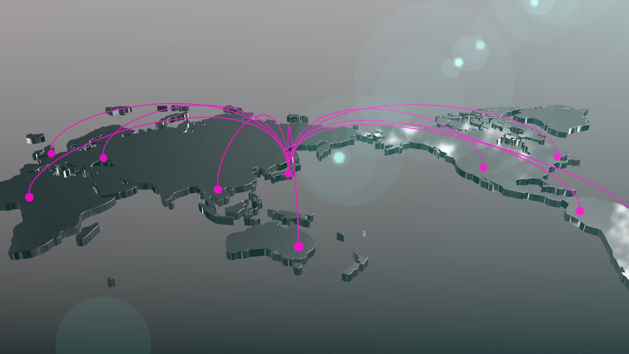 일본으로 전 세계로 퍼져 나가는 연결 지도 애니메이션