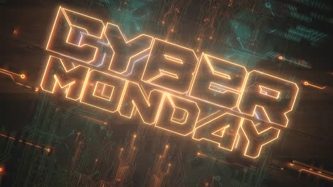 Cyber-Monday-Auf-Motherboard-Mit-Neonlicht