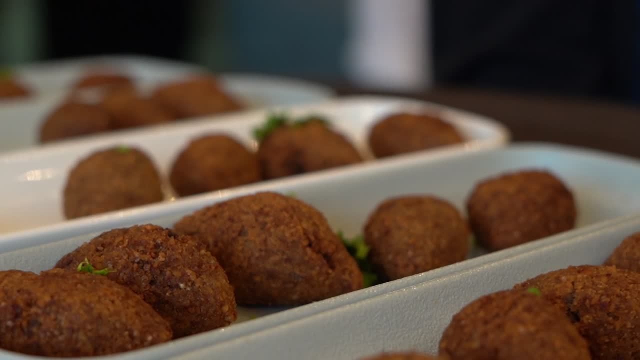 View of an Egyptian breakfast, close up shot, high angle shot