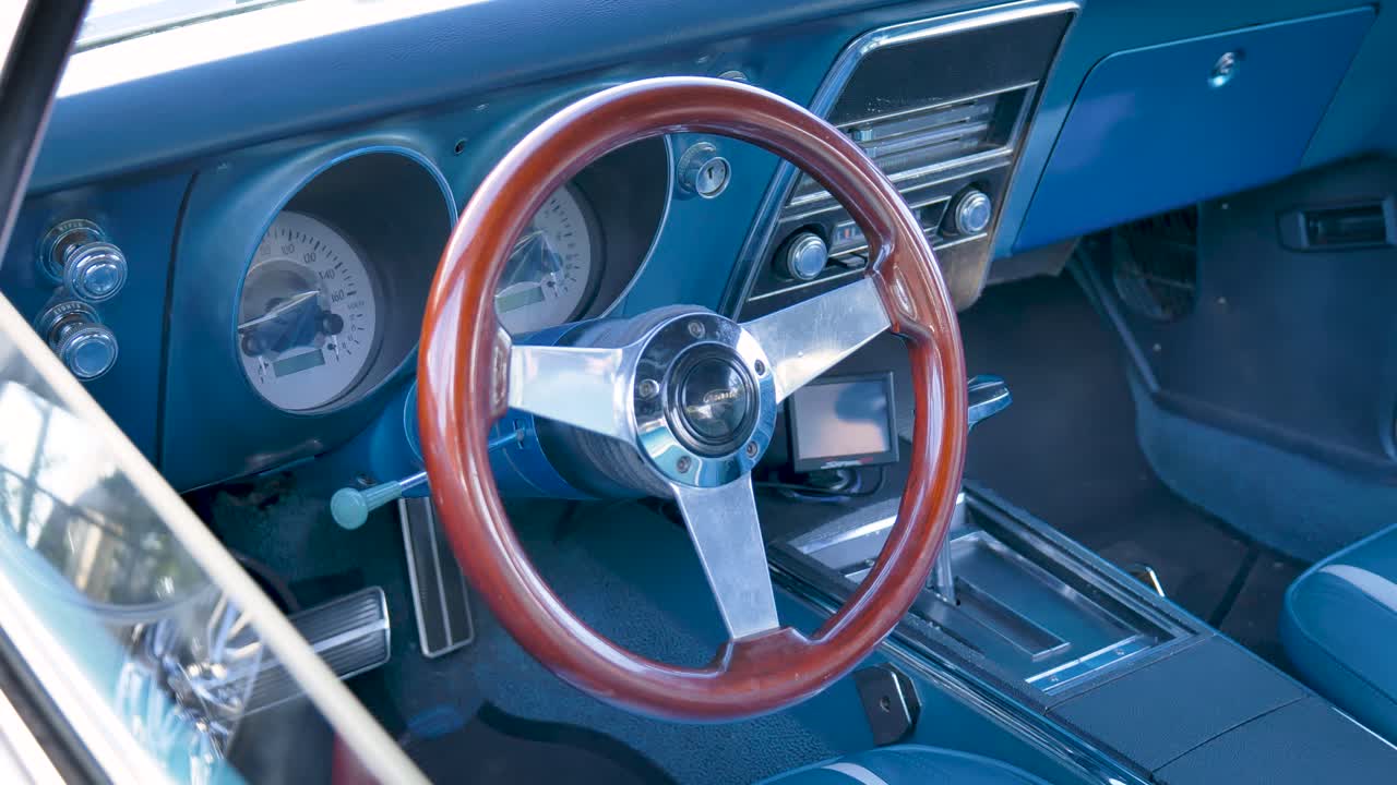 Old School Car Interior 1960's, Vehicle Dashboard, Classic Car