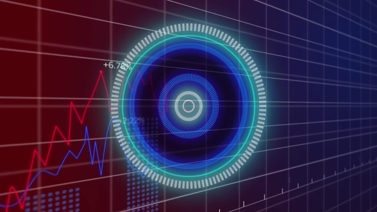 animación del procesamiento de datos financieros y exploración del alcance sobre la cuadrícula