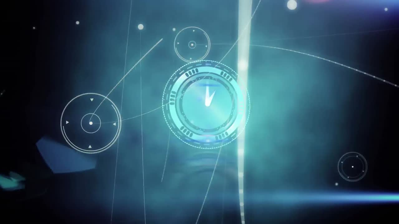 연결 네트워크와 함께 빠르게 움직이는 시계의 애니메이션