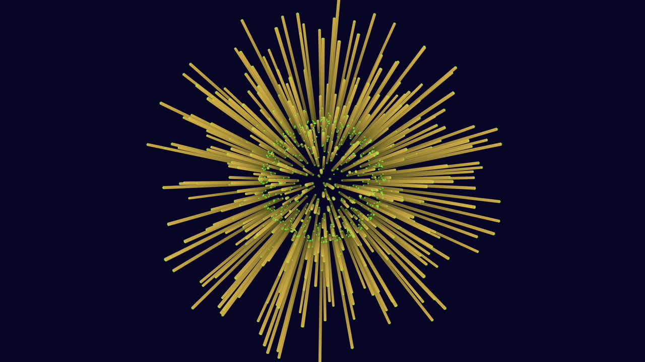 A golden star made of numerous thin lines shines against a dark background