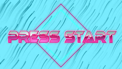 animation of press start text over neon shapes