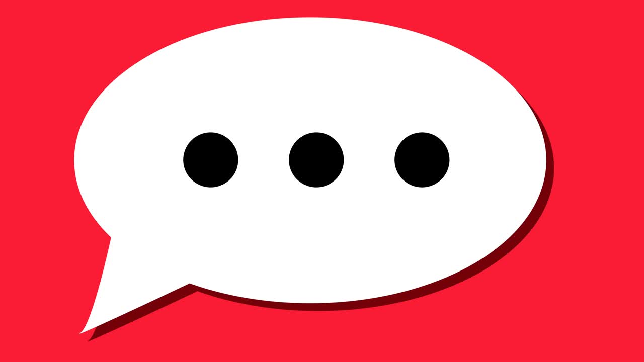 speech bubble icon, social media communications emoji red