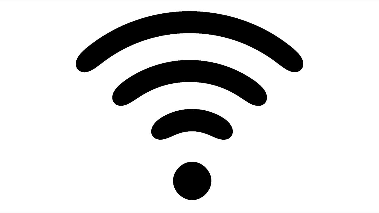 icono de conexión al punto wifi con un nivel cambiante de la señal, icono de red inalámbrica, símbolo wifi