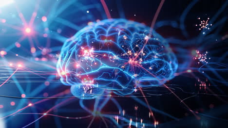 artificial intelligence brain with neural network connections