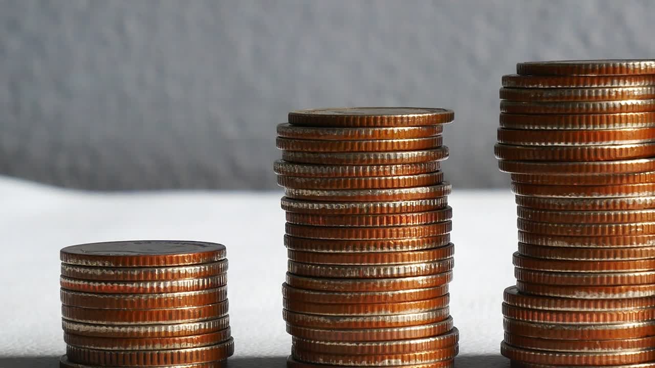 Rekaman Sekelompok Koin dalam Konsep Menabung