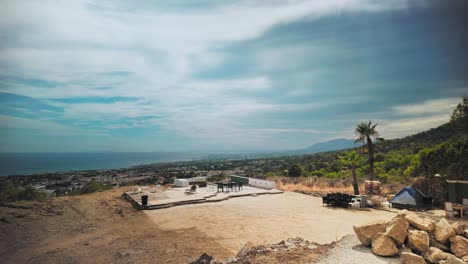 wide panoramic hilltop view of marbella coastline, spain