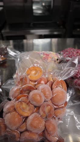 freezing fruits and vegetables in a commercial kitchen