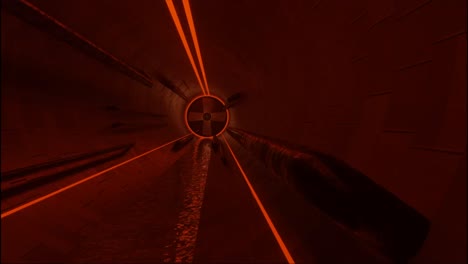 abstract futuristic tunnel with red lighting