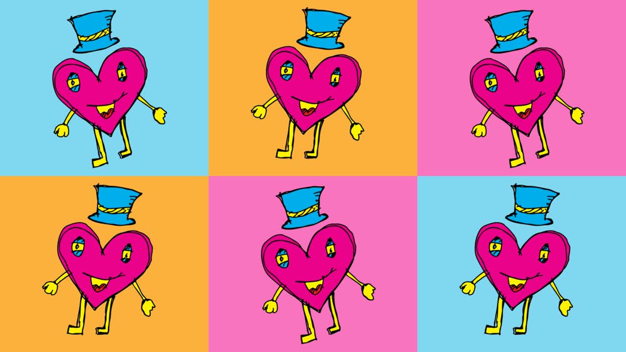 дети рисуют поп-арт на беспрепятственном фоне с темой любви