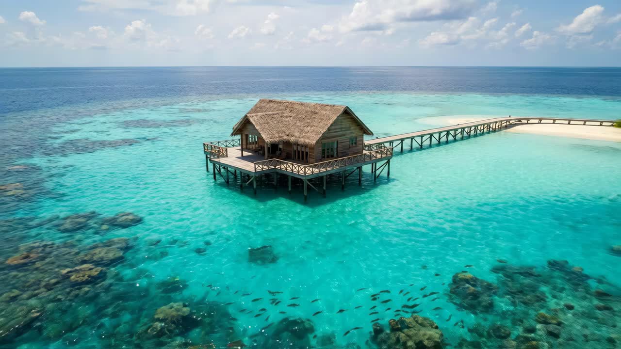 Bungalow tropical sobre el océano