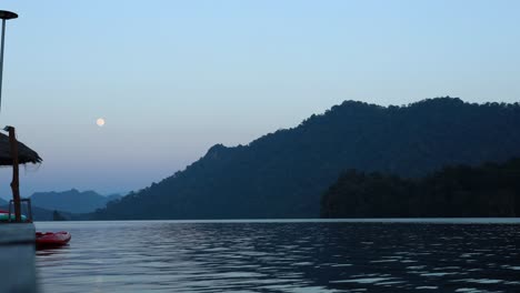 peaceful evening over a calm mountain lake