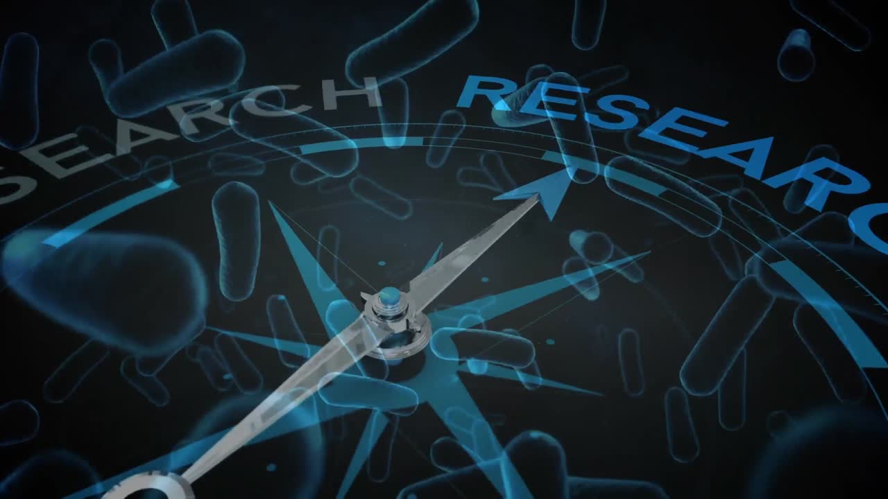 코로나바이러스 박테리아에 대한 연구 나침반입니다.