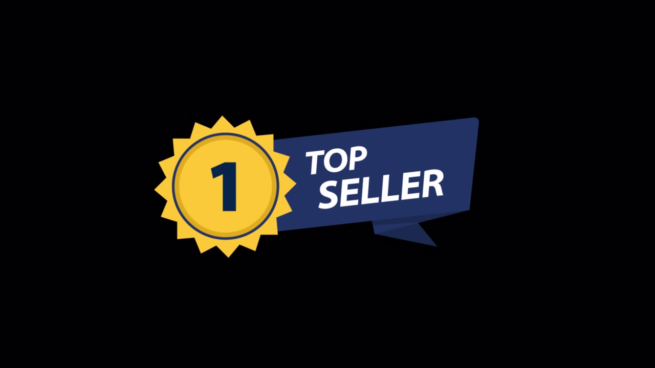 Top Seller Badge Animation on Black Background