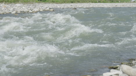 Close up of river rapids on sunny day