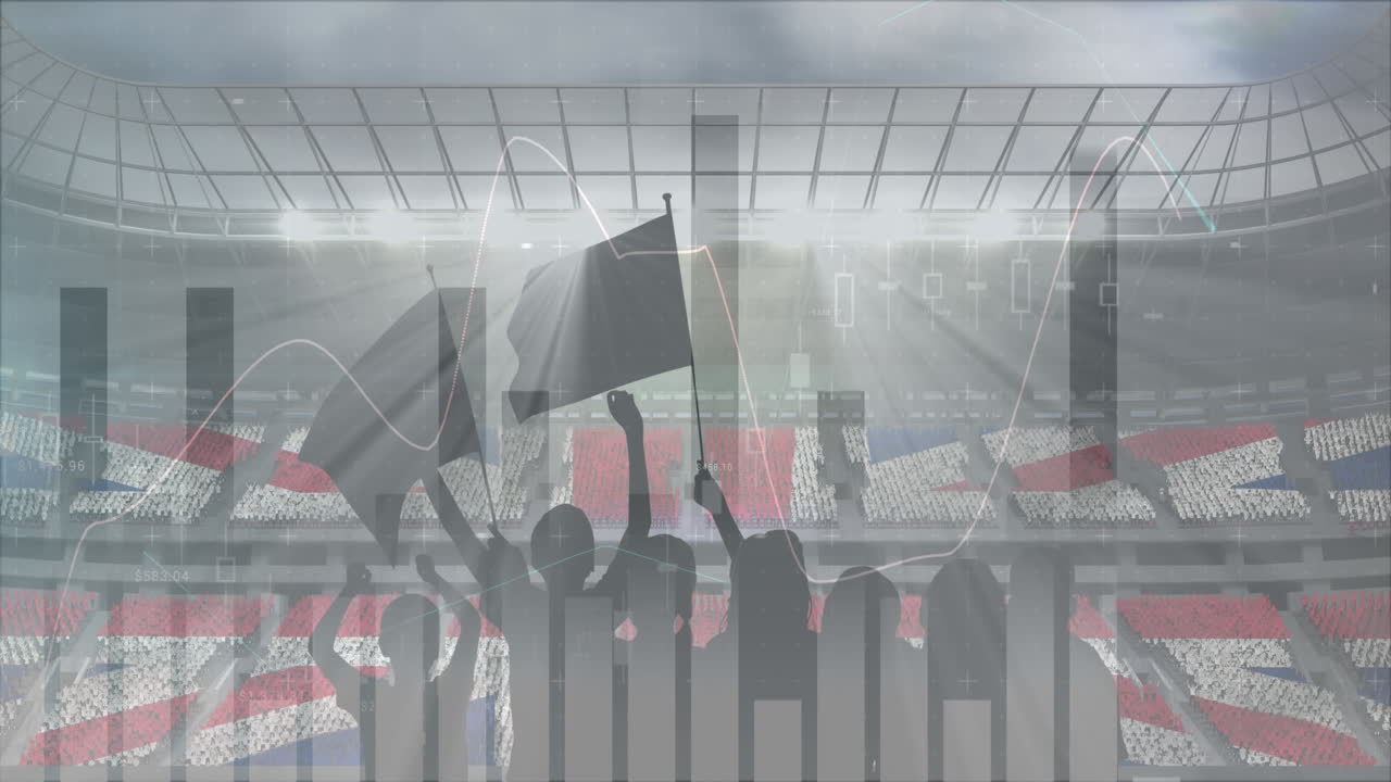 팬들의 실루 ⁇ 과 스포츠 스타디움의 배경에 대한 통계 데이터 처리