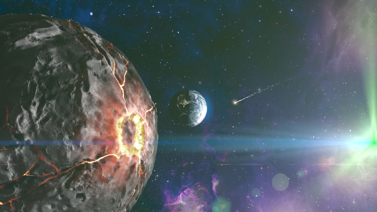 colisión de planetas en el espacio