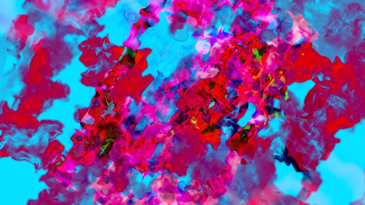 파란색 배경의 입자 패턴, 3d 애니메이션, 루핑