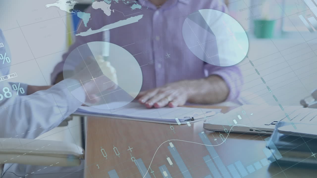 hombres de negocios y gráficos