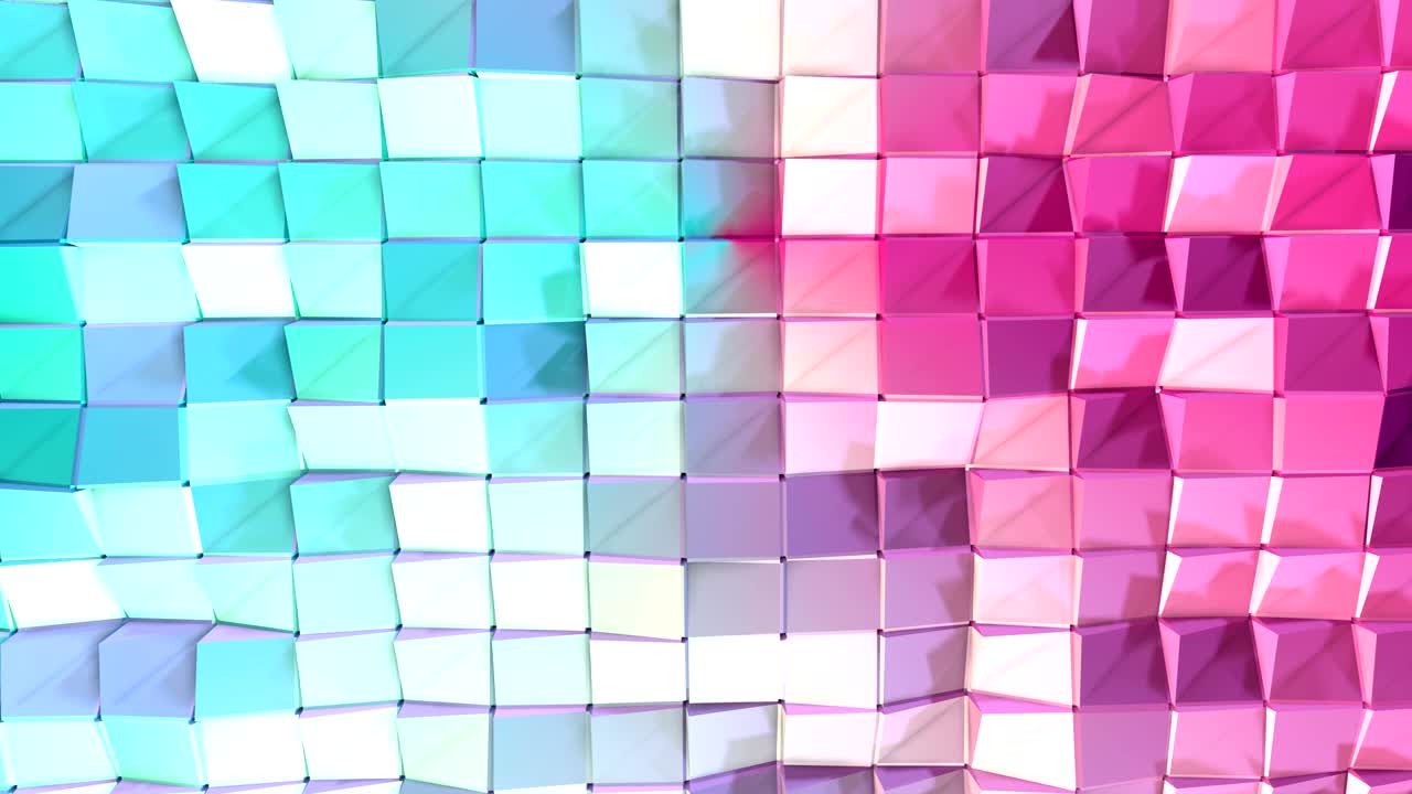 abstracto simple azul rosa baja poli superficie 3d como fondo de arte. suave geométrico baja poli fondo de movimiento de desplazamiento de polígonos de color rosa azul puro. fondo de bucle sin costuras 4k fullhd