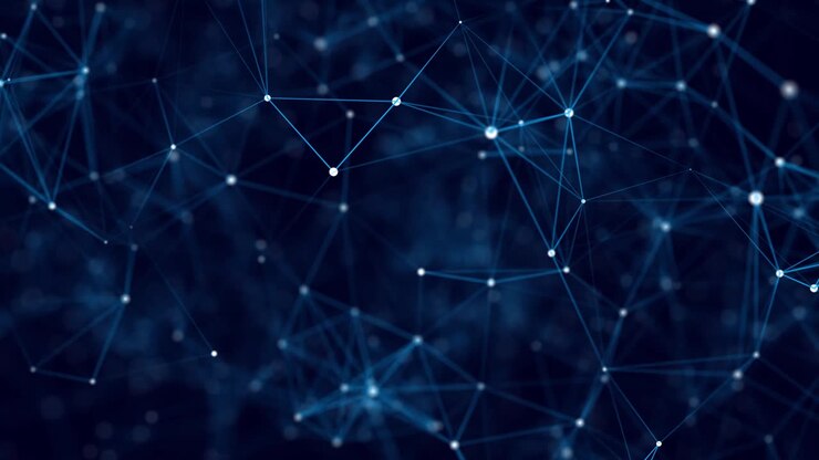 Network connection structure. Digital background with dots and lines. Big data visualization. 3D rendering.