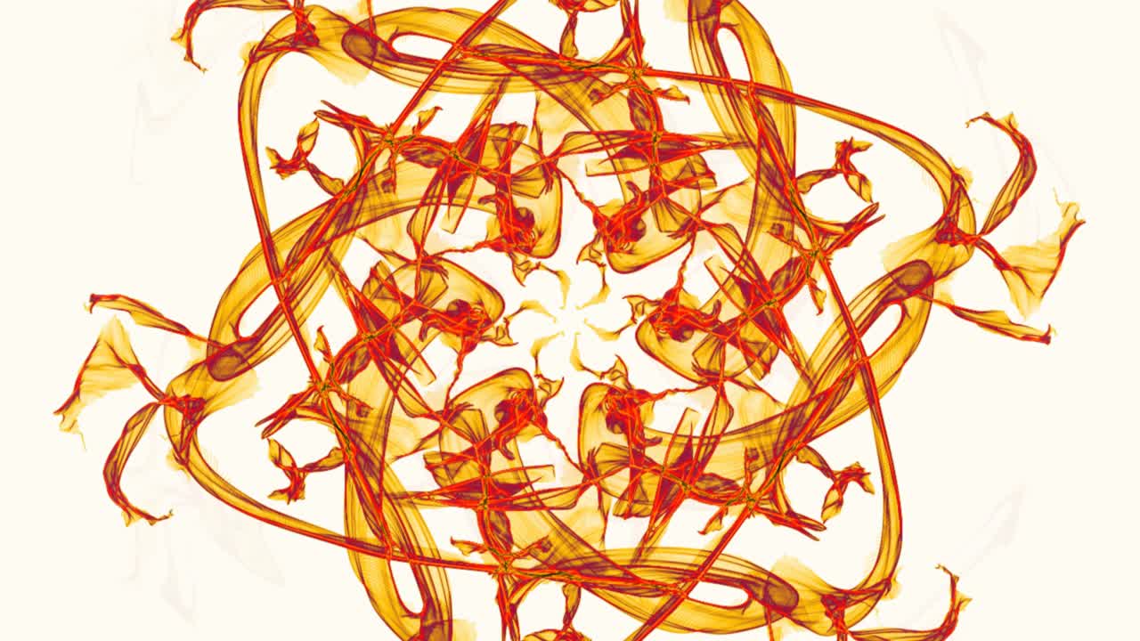 patrones fractales naranjas en fondo blanco, video fractal en vivo, mandala para obtener energía, partes de rotación lenta